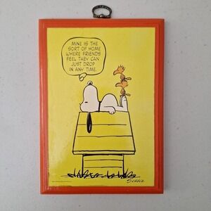 Vintage Springbok Peanuts Snoopy & Woodstock Mine Is The Sort Of Home Plaque